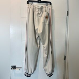 Gucci Cream Joggers with Red and Blue Stripes